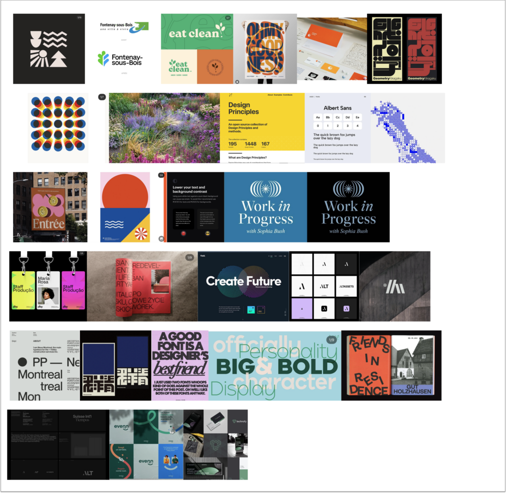 mod board, zested ilustracji, które są inspitacją do zaprojektowania koncepcji graficznej, wizualnej